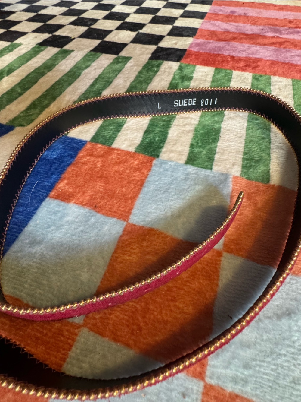 Suede L women’s belt red/gold